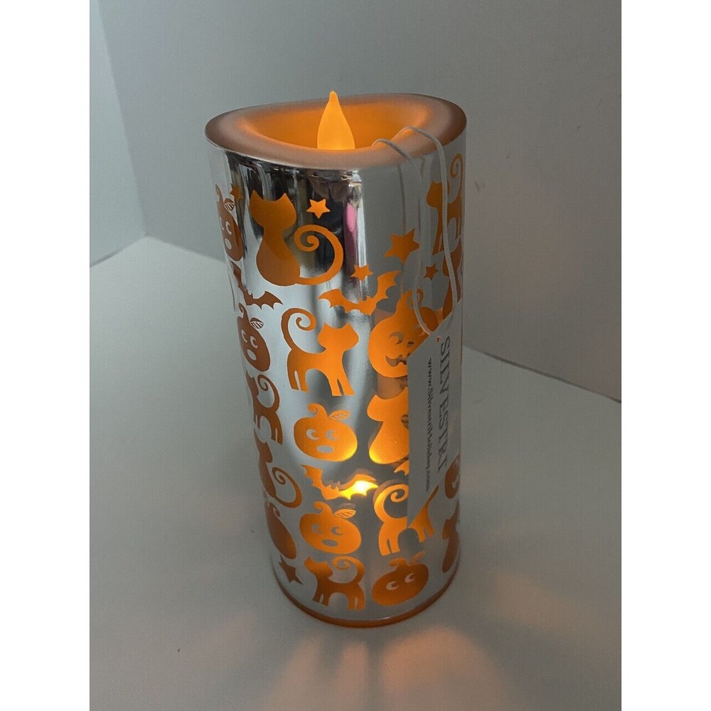 Silvestri Pumpkins and Cats Shimmer Spooky Waxless Candle Halloween Decor Batter